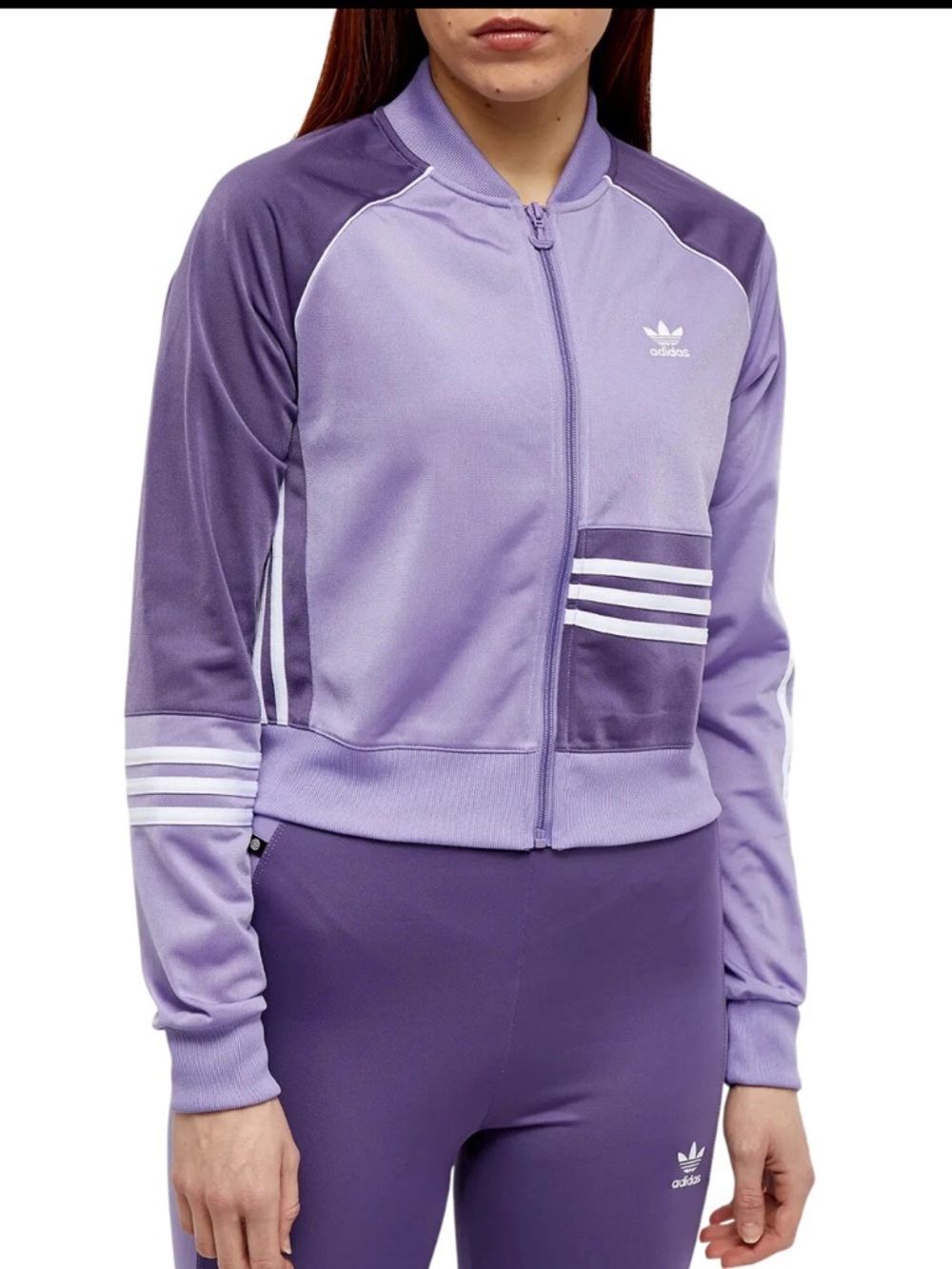 Adidas Originals Cropped Track Jacket XS Magic Lilac